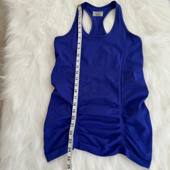 Athleta Fastest Track Seamless Ruched Racerback Tank Royal Purple Gym XS #643266 - Picture 4 of 6